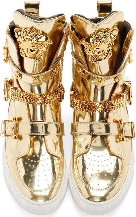 versace gold medusa sneakers|Versace Medusa boots.